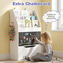 Load image into Gallery viewer, Kids Bookshelf, Wooden Children Bookcase with Chalkboard