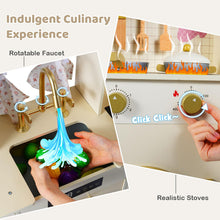 Load image into Gallery viewer, Kids Wooden Kitchen, Pretend Play Kitchen with Stoves
