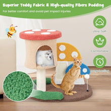 Load image into Gallery viewer, Cat Tree, Mushroom Cat Tower with Condo, Platform, Scratching Posts (60 x 49 x 60cm)
