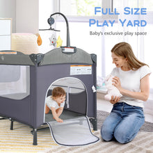Load image into Gallery viewer, 5-in-1 Portable Baby Bed Playard with Changing Table