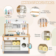 Load image into Gallery viewer, Wooden Kids Play Kitchen, Chef Pretend Toy Kitchen with Clock