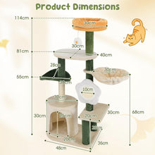 Load image into Gallery viewer, Cat Tree, Kitty Tower with Cozy Condo, Scratching Posts & Sisal Board