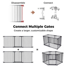 Load image into Gallery viewer, 3 Panel Foldable Pet Gate, Pressure Baby Gate with One-hand Opening