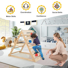 Load image into Gallery viewer, Kids Climbing Frame, Double Sided Wooden Toddler Climber with Colorful Climbing Rocks