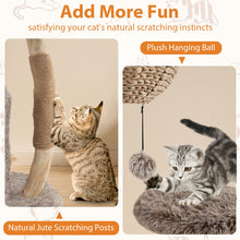Load image into Gallery viewer, Multi-level Wood Cat Tree Tower Kitten Activity Center with Solid Trunk