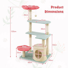 Load image into Gallery viewer, Cat Tree, Multi-Level Cat Tower with Sisal Scratching Posts(123cm Tall)