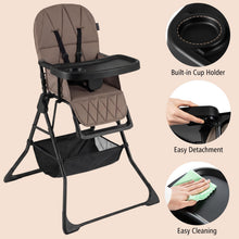 Load image into Gallery viewer, Compact High Chair with 3-Position Adjustable Dishwashable Tray
