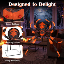 Load image into Gallery viewer, 52inch Halloween Spider Decoration with 16 Flickering Warm White LEDs 64 Orange LEDs