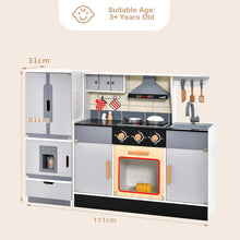 Load image into Gallery viewer, Wooden Kitchen Playset Large Pretend Toy Kitchen for Toddlers