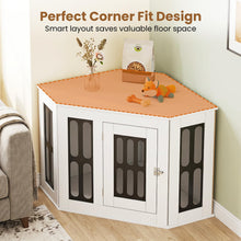 Load image into Gallery viewer, Corner Dog Crate Furniture, Indoor Wooden Dogs Kennel