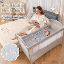 Load image into Gallery viewer, 5-In-1 Baby Bassinet Crib Bedside Sleeper Nursery Center