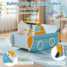 Load image into Gallery viewer, Kids Rocking Boat, Submarine-Themed Wooden Rocking Ship Toy with Rotating Propeller