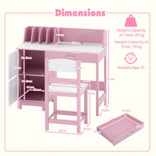 Load image into Gallery viewer, Kid's Study Desk and Chair Set with Deep Drawer and Enclosed Cabinets