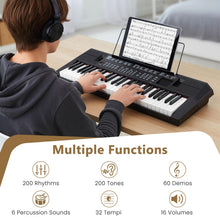 Load image into Gallery viewer, 54 Key Keyboard Piano, Portable Digital Piano with 200 Rhythms