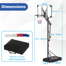 Load image into Gallery viewer, 131-263 cm Height Adjustable Basketball Goal System