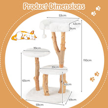 Load image into Gallery viewer, Solid Wood Cat Tree, Modern Wooden Cat Tower with Perch