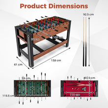 Load image into Gallery viewer, Swivel Game Table 2-in-1 Foosball and Pool Combo Space-saving