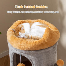 Load image into Gallery viewer, Cute Small Cat Tree Tower with Cozy Condos and Plush Danging Balls