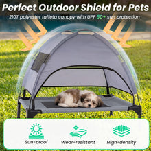 Load image into Gallery viewer, Elevated Dog Bed with Canopy and Removable Shade Tent for Small Dogs