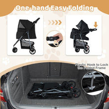 Load image into Gallery viewer, Pet Stroller with Adjustable Canopy and 3 Shock-absorbing Wheels