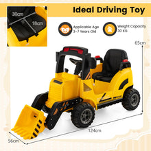 Load image into Gallery viewer, Kids Ride on Excavator, 12V Battery Powered Toy Car with Adjustable Bucket