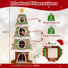 Load image into Gallery viewer, Christmas Tree Shape Cats Tower with Condos