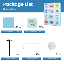 Load image into Gallery viewer, Cartoon Clothes Closet, Portable Kids Wardrobe with Hanging Section