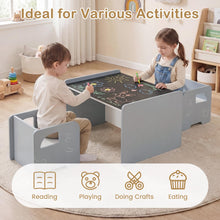 Load image into Gallery viewer, 3 PCS Space-saving Toddler Table and 2 Chairs Set