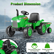 Load image into Gallery viewer, Kids Ride On Tractor and Trailer, 12V Battery Powered Toy Car with Remote Control