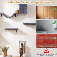 Load image into Gallery viewer, Wall Mounted Cat Tree, 5-in-1 Cat Climbing Wall Set