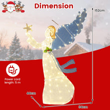Load image into Gallery viewer, Pre-lit Christmas Angel, 3D Glittered Angel with LED Lights