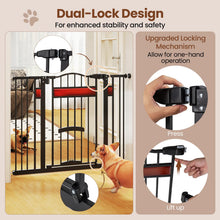 Load image into Gallery viewer, Extra Wide Walk Through Pet Gate with Small Door and 2 Extensions