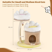 Load image into Gallery viewer, Cat Tree, 83cm Cute Cat Tower with Sisal Scratching Post, Washable Padded Top Perch, Cat Condo, Interactive Ball