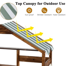 Load image into Gallery viewer, Outdoor Solid Wood Mud Kitchen with Canopy and Rotatable Faucet