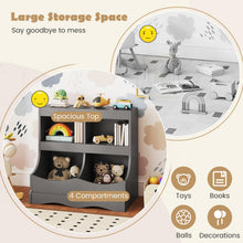 Load image into Gallery viewer, Kids Floor Cabinet Multi-Functional Bookcase -Gray
