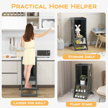 Load image into Gallery viewer, Kids Step Stool, Wooden Kitchen Toddler Helper Stand with Adjustable Height