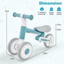 Load image into Gallery viewer, Balance Bike, No Pedal Baby Walker Push Ride On Toy with 3 Wheels, Ergonomic Handle and Height Adjustable Seat