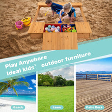 Load image into Gallery viewer, Outdoor Wooden Kids Sandbox with Bench Seat and 2 Removable Boxes