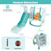 Load image into Gallery viewer, Toddler Swing and Slide Set, 4-in-1 Children Climber and Swing Set