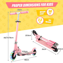 Load image into Gallery viewer, Foldable Kids Scooter Adjustable with Lighted Wheels and Kickstand