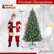 Load image into Gallery viewer, 6.5 FT Artificial Xmas Tree with 909 PVC Branch Tips and 420 Warm White LED Lights