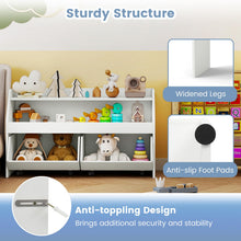 Load image into Gallery viewer, Wooden Children Bookshelf with 2 Drawers on Wheels