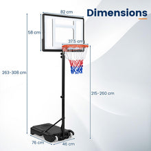 Load image into Gallery viewer, 10FT Portable Basketball Hoop and Stand with Wheels