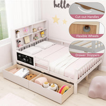 Load image into Gallery viewer, Wooden Kids Floor Bed with Guardrails