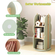 Load image into Gallery viewer, 3-Tier Kids Bookcase, 360¡ãRotating Wooden Children Bookshelf