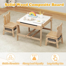 Load image into Gallery viewer, Kids Table and Chairs 4 in 1 Wooden Activity Desk Set (Bear Shape)