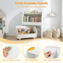 Load image into Gallery viewer, 2 Open Shelves & Anti-toppling Kit, Wooden Children Storage Cabinet