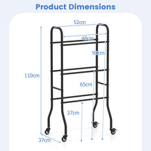 Load image into Gallery viewer, 3-Tier Basketball Rack with 4 Universal Wheels and Metal Frame