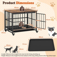 Load image into Gallery viewer, Foldable Dog Crate Furniture with Removable Tray Heavy-duty Chew-resistant Dog Kennel