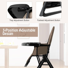 Load image into Gallery viewer, Compact High Chair with 3-Position Adjustable Dishwashable Tray